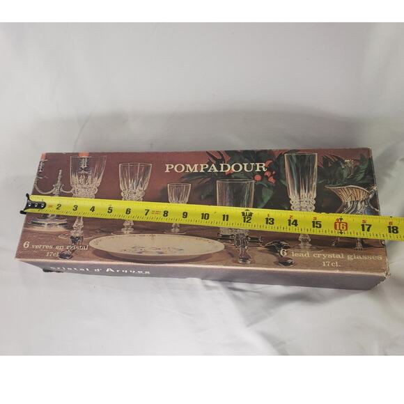 6 Cristal D'Arques Pompadour Lead Crystal Wine Glasses  6 Oz  Made in France - Picture 10 of 10